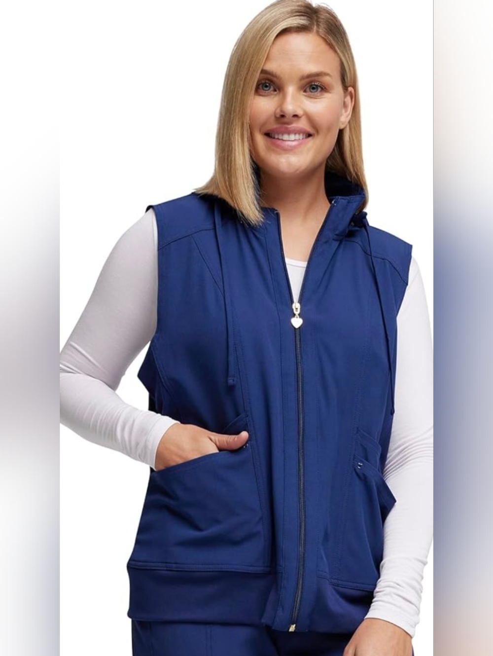 Womens Heartsoul Scrub Vest With Hood Size Large